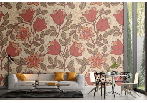 Natural vintage red rose wallpaper pattern.