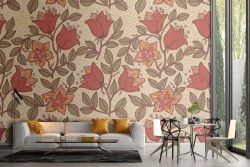 Natural vintage red rose wallpaper pattern.