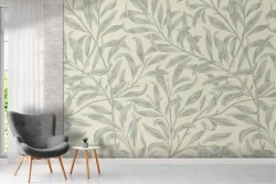 Wallpaper nature stylized green leaves