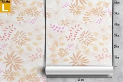 Carta da Parati fiori stilizzati natura pattern vintage.