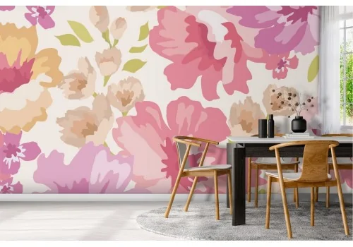 Carta da Parati fiori rosa astratti natura moderna.