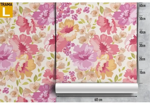 Carta da Parati fiori rosa astratti natura moderna. 2