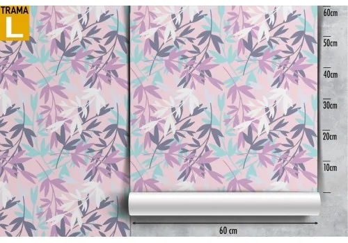 Modern pink stylized flowers wallpaper. 2