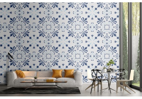 Wallpaper decoration vintage geometric tiles.