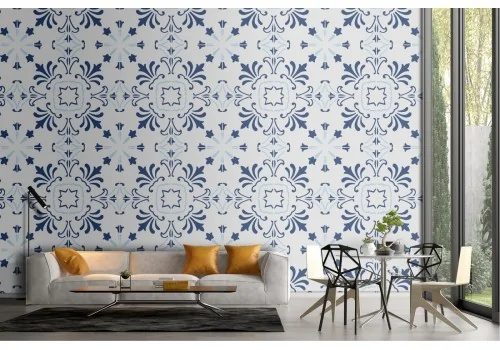 Wallpaper decoration vintage geometric tiles.