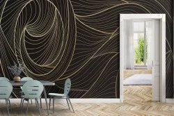 Wallpaper design with abstract stripes and waves