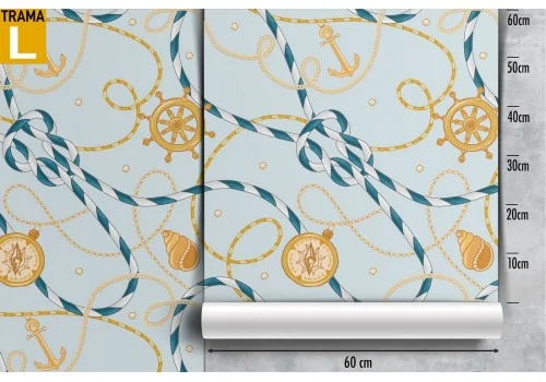 Carta da Parati corde e decorazioni navi pattern moderno. 2