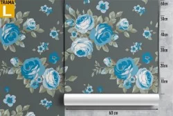 Blue flowers wallpaper nature modern design.