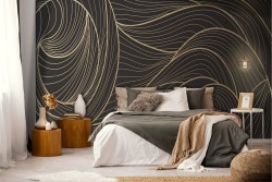 Abstract Luxury Wallpaper Stylized Stripes and Waves