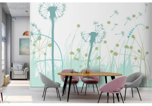 Stylized nature wallpaper dandelions