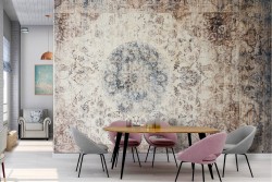 Wallpaper vintage decoration geometries and flowers