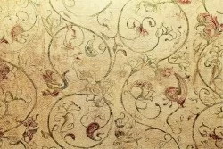 Carta da Parati fiori rampicanti natura vintage giallo oro
