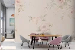 Vintage nature antique pink flowers wallpaper