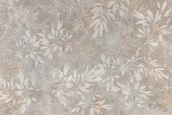Wallpaper stylized leaves on vintage natural marble