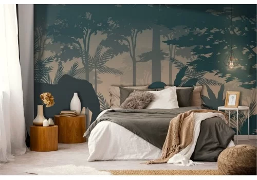 Carta da Parati elefanti natura design tropicale 2