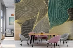 Abstract leaves stripes nature luxury wallpaper