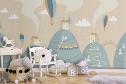 Carta da Parati Paesaggi Razzi aerei mongolfiere