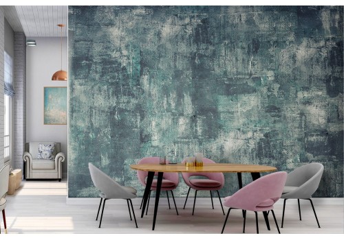 Industrial urban blue cement surface wallpaper