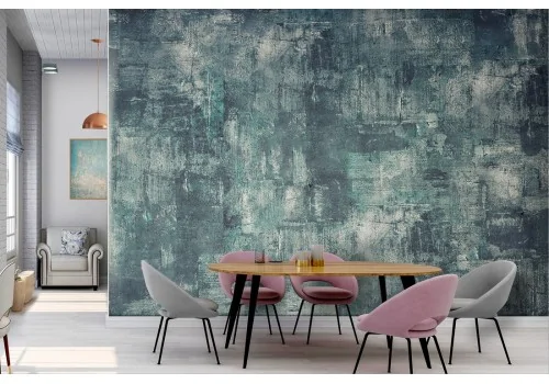 Blue Industrial Urban Concrete Surface Wallpaper