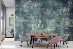 Industrial urban blue cement surface wallpaper