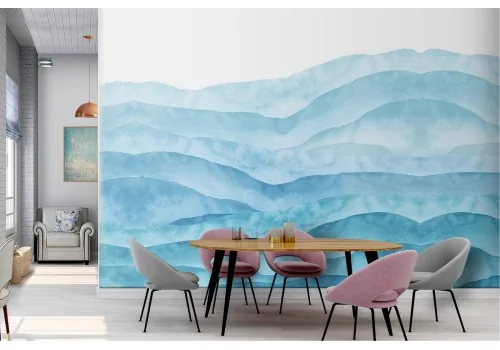 Carta da Parati onde astratte azzurro design