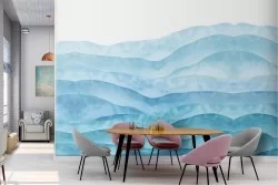 Abstract wave blue design wallpaper