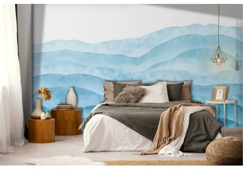 Abstract wave blue design wallpaper 2