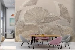 Vintage nature leaves wallpaper marble surface