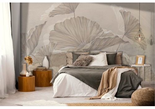 Vintage nature leaves wallpaper marble surface 2