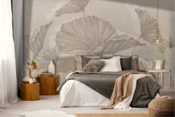 Luxury Marble Vintage Leaves Wallpaper