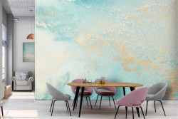 Wallpaper sky with clouds painted landscape