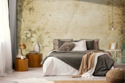 Vintage Cement Flowers Wallpaper