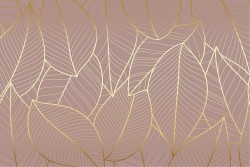 Carta da Parati foglie stilizzate natura luxury oro