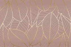 Carta da Parati foglie stilizzate natura luxury oro