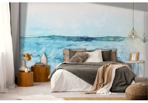 Carta da Parati paesaggio mare acquerello 2