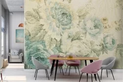 Carta da Parati fiori natura vintage illustrazione