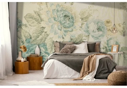 Vintage nature flowers wallpaper illustration