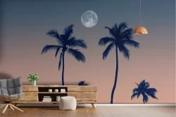 Tropical Sky Trees Wallpaper