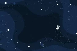 Astronaut in space children's wallpaper