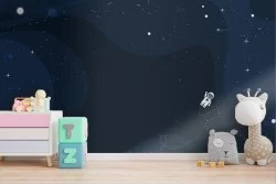 Astronaut in space children's wallpaper