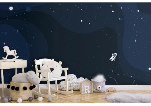Astronaut in space children's wallpaper 2