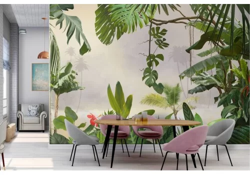 Carta da Parati foresta tropicale paesaggio illustrazione