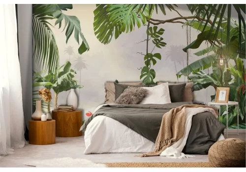 Carta da Parati foresta tropicale paesaggio illustrazione 2