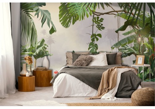 Tropical forest landscape wallpaper illustration 2