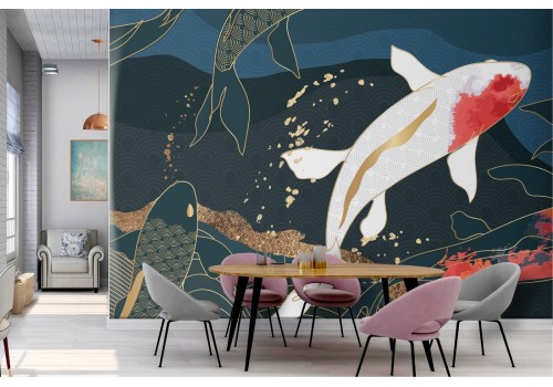 Carta da Parati illustrazione astratta orientale luxury