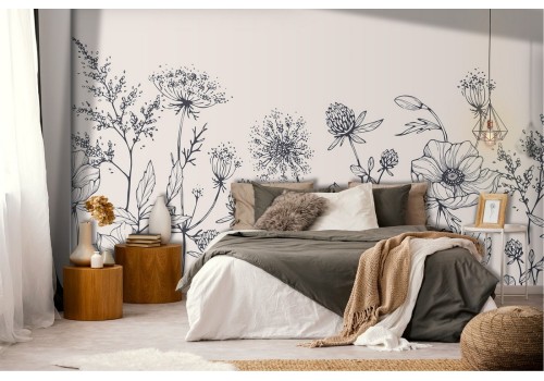 Vintage stylized nature flowers wallpaper 2