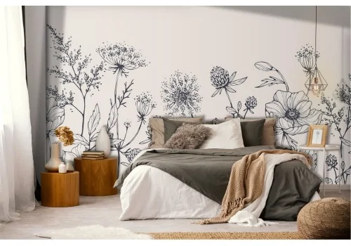 Vintage stylized nature flowers wallpaper 2