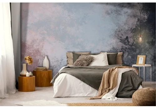 Wallpaper with light blue cement surface