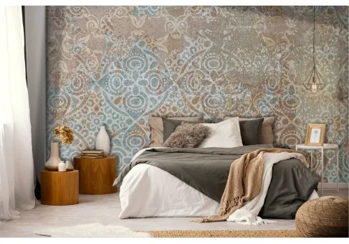 Vintage Decorated Concrete Surface Wallpaper