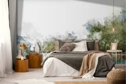 Carta da Parati Dipinti e Acquerelli Foreste e Alberi Natura